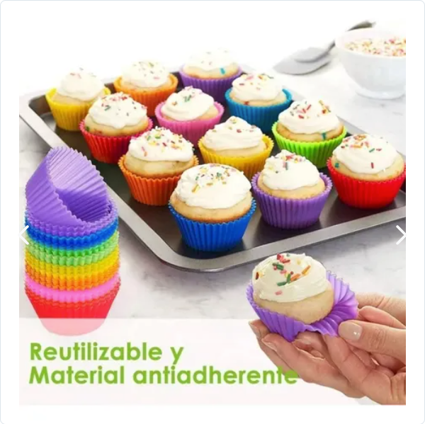 12 Moldes Para Cupcakes  Silicona